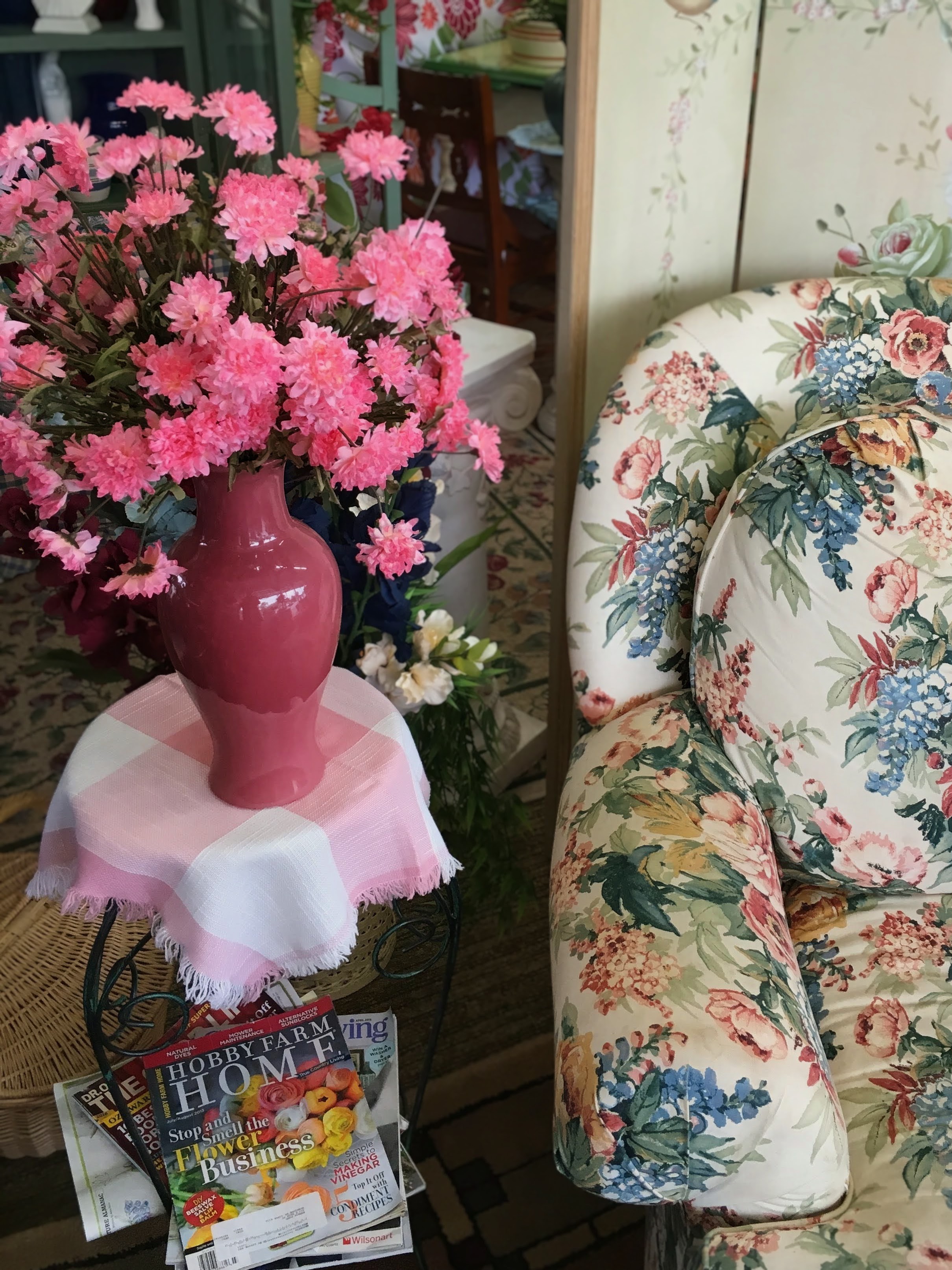 Pink flower in vase